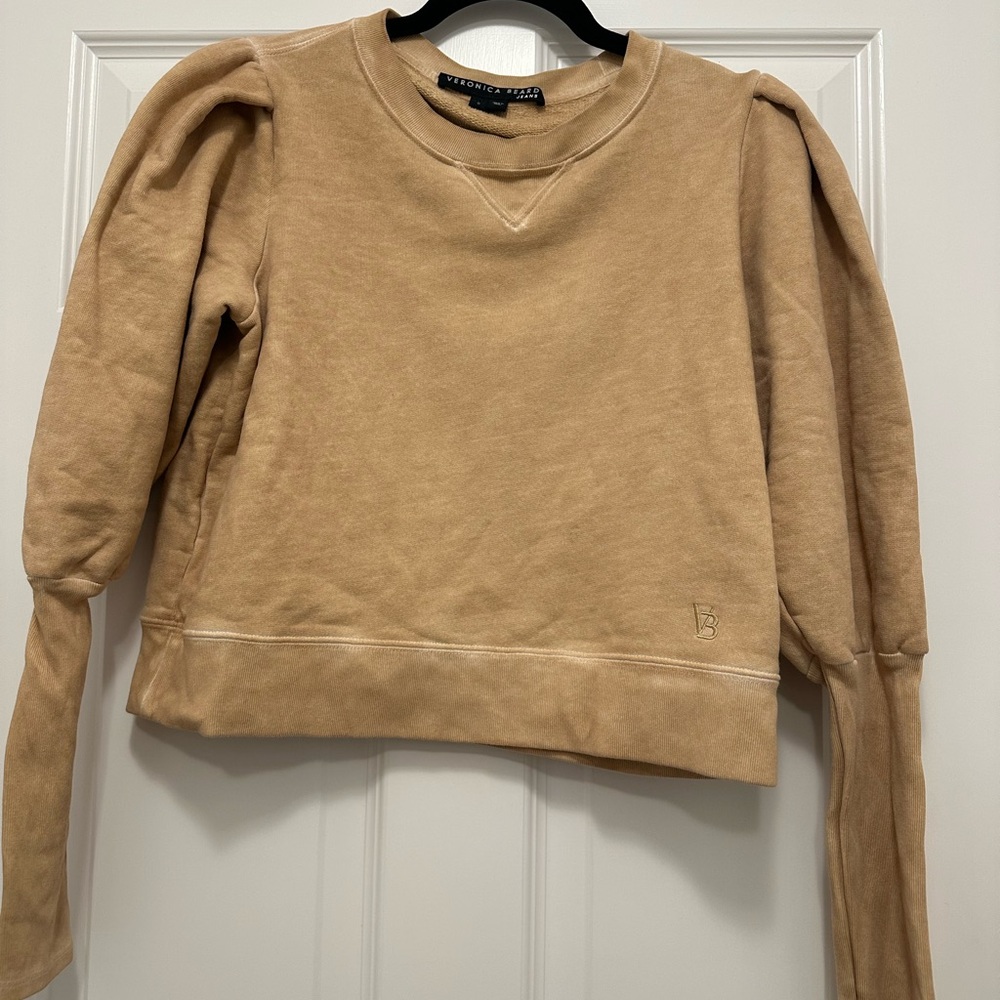 Tan Puff Sleeve Sweatshirt